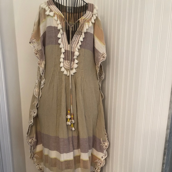 NWOT Anthropologie Hemant and Nandita Cotton Bohemian/Coastal Cotton Maxi Dress - Picture 1 of 8